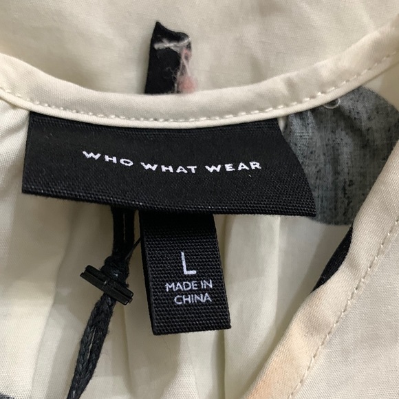 (L)- Who What Wear Women's Polka Dot Balloon Long Sleeve Tie-Back Dress‎ - Picture 5 of 9